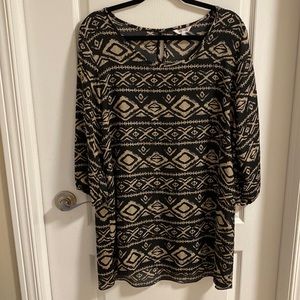 Stella Tweed graphic design long length blouse